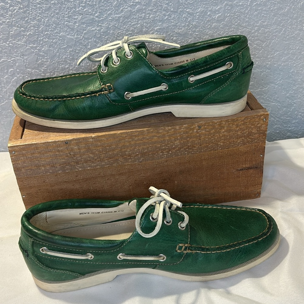 Cole Haan green leather boat shoes - Picture 4 of 8